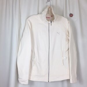 Puma, knit collar, snap pockets, jacket, NWOT, L.